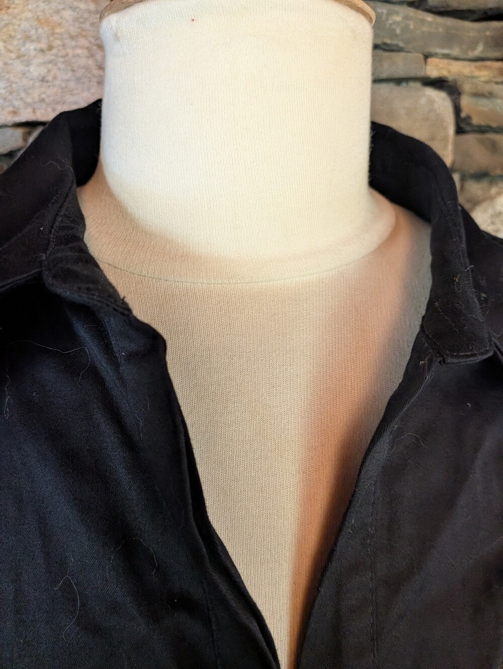 Studio 1940 NWT Black Gathered Blouse Cotton Spandex Size 14/16 - Picture 5 of 7